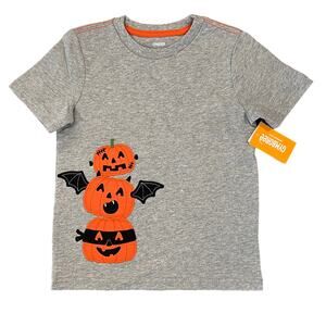 *NWT Gymboree Boys Grey & Orange Halloween Jack-O-Lantern Top -